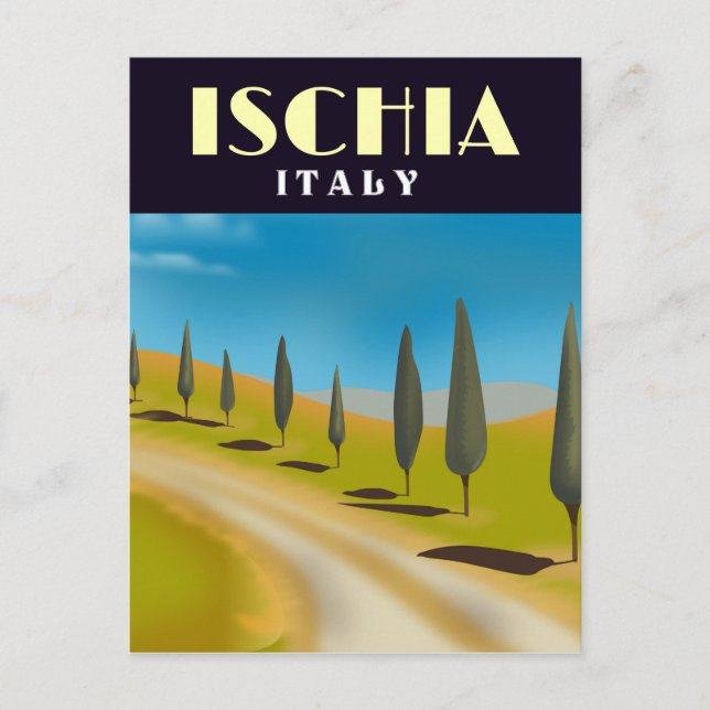 Ischia Italien Reiseplakat Postkarte (Vorderseite)