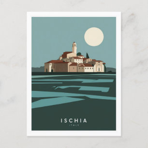 Ischia Italien Stylist Illustration Postkarte