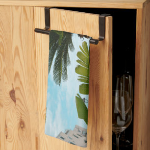 Ischia Ponte Meerespromenade Palm Serenity 1 Geschirrtuch