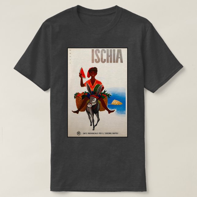 Ischia Vintage Reiseposter T-Shirt (Design vorne)