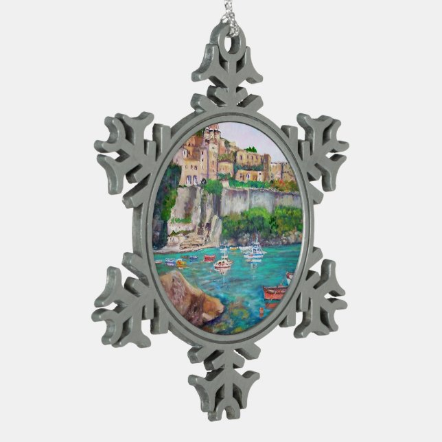 Ischia-Zinn-Schneeflocke-Verzierung Schneeflocken Zinn-Ornament (Links)