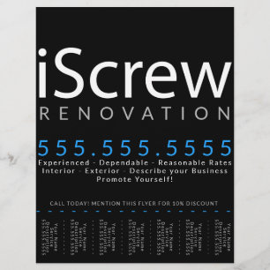 iScrew. Zimmermann Bauunternehmer Bauherr Faltblat Flyer