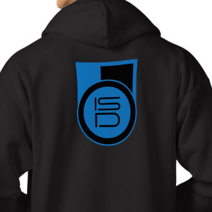 ISD Herren Schwarz Blau Logo Streetwear Hoodie
