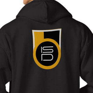 ISD Herren Schwarz Gold Rückseite Druck Streetwear Hoodie