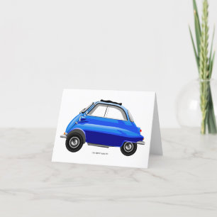 Isetta Bubble Car Grußkarte. Dankeskarte