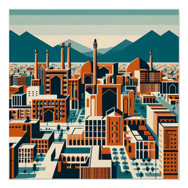Isfahan - Persisches (iranisches) Design Poster (Vorderseite)