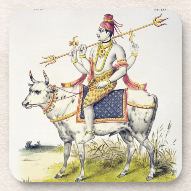 Ishana oder Shiva, graviert von C. de Motte Getränkeuntersetzer (Vorderseite)