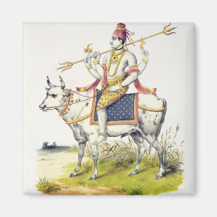 Ishana oder Shiva, in Gravur von C. de Motte (1785 Magnet