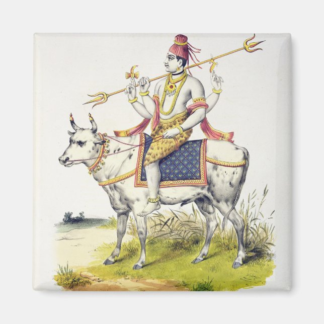 Ishana oder Shiva, in Gravur von C. de Motte (1785 Magnet (Vorne)