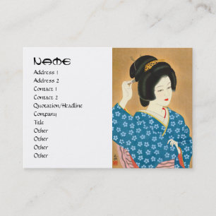 Ishida Waka Frühlingsstimmung japanische Dame Frau Visitenkarte
