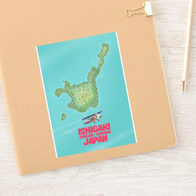 Ishigaki Okinawa, Japan-Karte Aufkleber (Notizbuch)