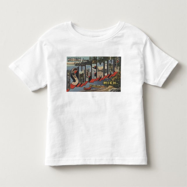 Ishpeming, Michigan - große Buchstabe-Szenen Kleinkind T-shirt (Vorderseite)
