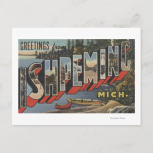 Ishpeming, Michigan - Große Buchstabenszenen Postkarte