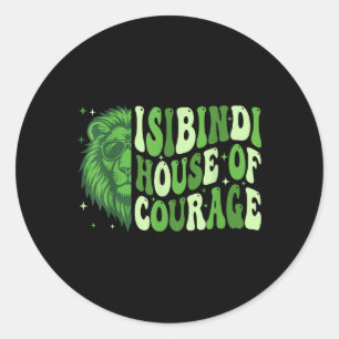 Isibindi House of Courage Green Lion Team Spirit T Runder Aufkleber