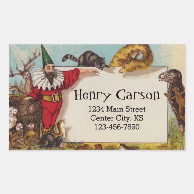 Isidore the Elf & his Animals Address Sticker (Vorderseite)