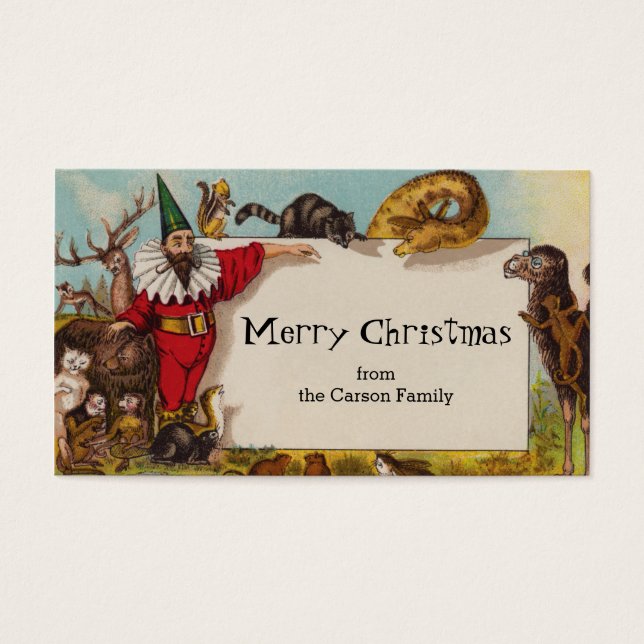 Isidore the Elf & his Animals Gift / Visitenkarte (Vorderseite)