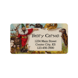 Isidore the Elf & seine Tiere Anschrift Labels Adressaufkleber