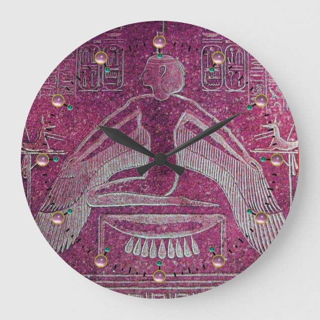 ISIS, antikes Rosa Große Wanduhr (Vorderseite)