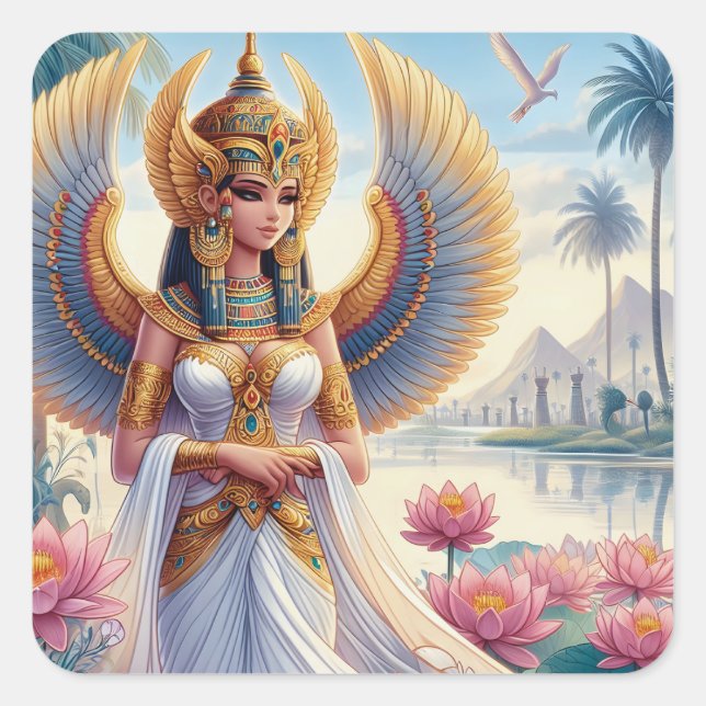 Isis: Goddess of the Nile Quadratischer Aufkleber (Vorderseite)