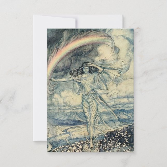 "Isis Rainbow Goddess" von Arthur Rackham Dankeskarte (Vorderseite)