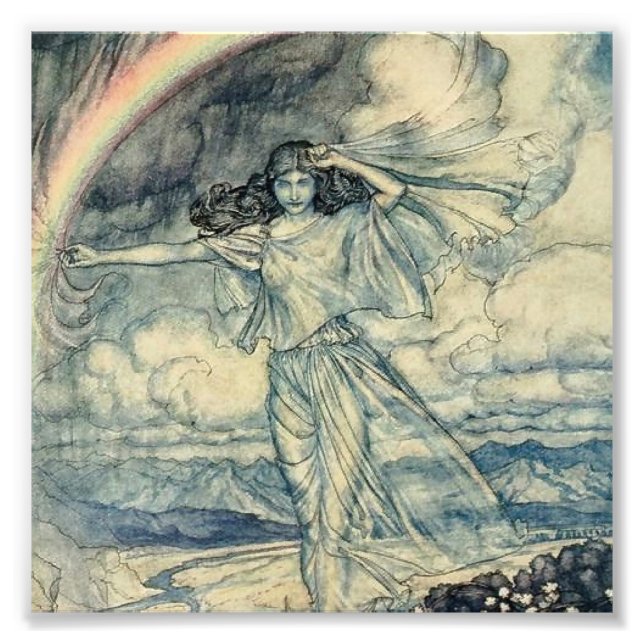 "Isis Rainbow Goddess" von Arthur Rackham Fotodruck (Vorne)