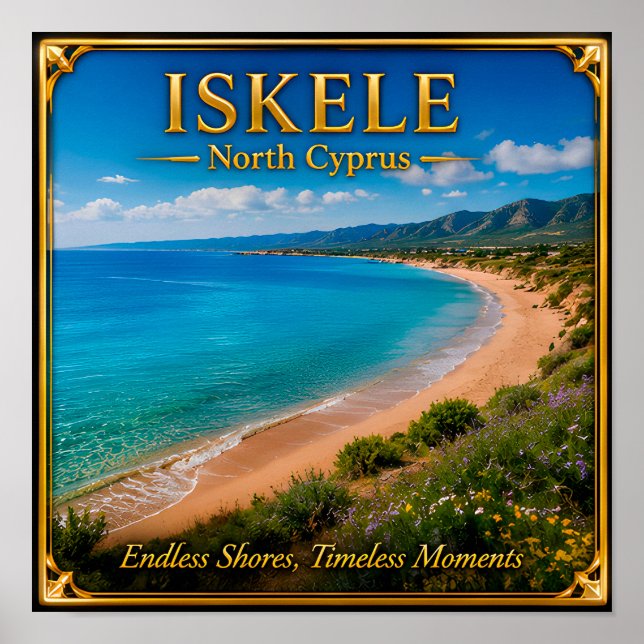 Iskele Nordzypern Strand Reise Erinnerung Poster (Vorne)