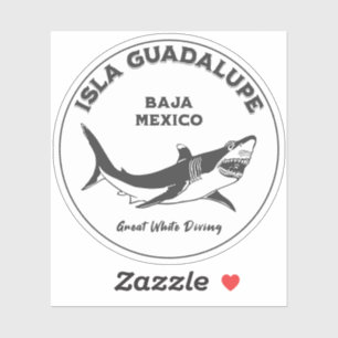 Isla Guadalupe Great White Shark /2 Diving Aufkleber