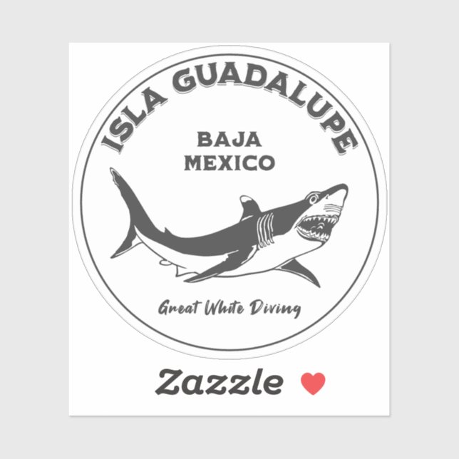 Isla Guadalupe Great White Shark /2 Diving Aufkleber (Blatt)