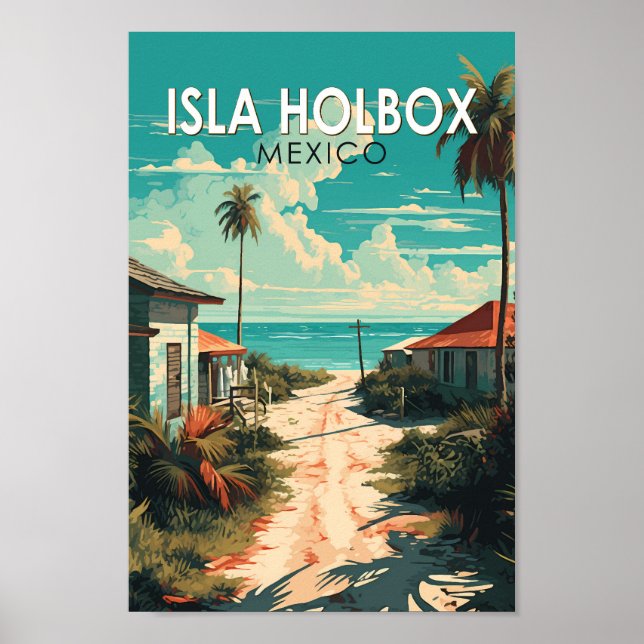 Isla Holbox Mexico Reisen Kunst Vintag Poster (Vorne)