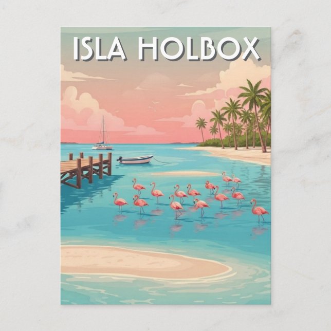 Isla Holbox Mexiko Reise Strand Postkarte (Vorderseite)