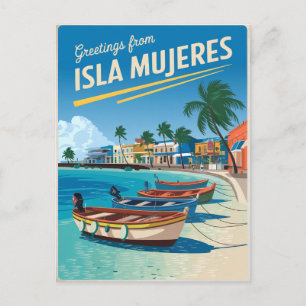 Isla Mujeres Mexiko vintage Postkarte