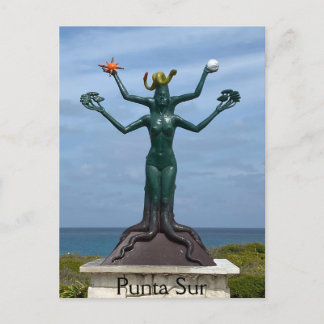 Isla Mujeres Postcard of Mayan Vishnu Postkarte