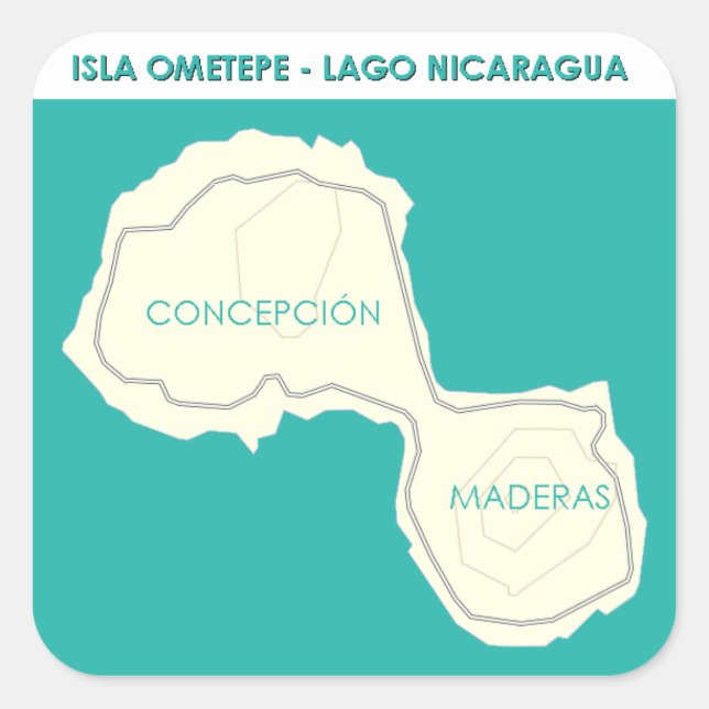 Isla Ometepe Quadratischer Aufkleber (Vorderseite)