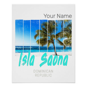 Isla Saona Beach Vintages Design Poster