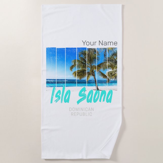 Isla Saona Beach Vintages Design Strandtuch (Vorderseite)