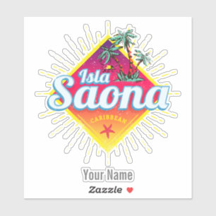 Isla Saona Karibische Dominikanische Republik Retr Aufkleber