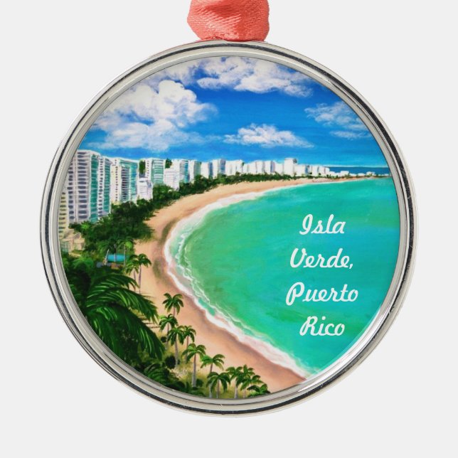Isla Verde, Puerto Rico Ornament Aus Metall (Vorne)