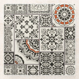 Islam Arabic Majolica Tiles Patchwork Glasuntersetzer