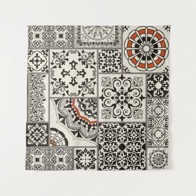 Islam Arabic Majolica Tiles Patchwork Wandteppich (Vorderseite)