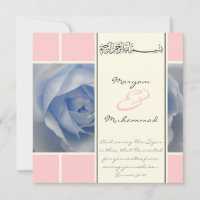 Islam blaue Rose Hochzeit Verlobung muslim einlade