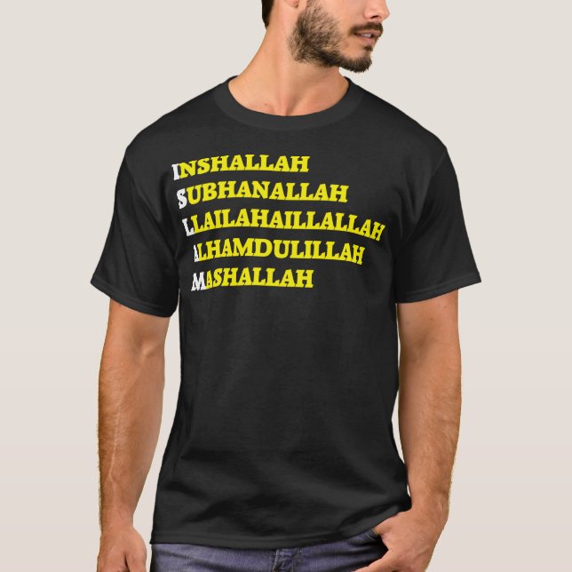 Islam-Gott-bereiter Text-Typografie-Mitteilungs-T T-Shirt (Vorderseite)