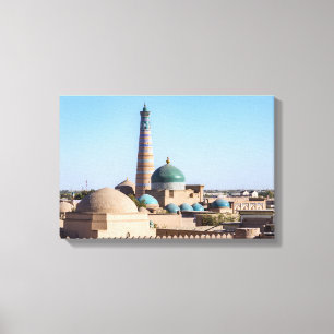 Islam Khodja Minarett & Moschee - Khiva, Usbekista Leinwanddruck