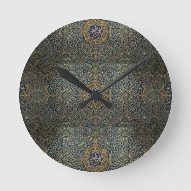 Islam-Muster Runde Wanduhr (Vorderseite)