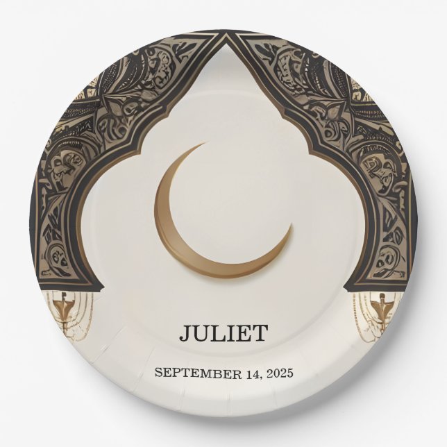 Islam Nikah Arabic Walima Muslim-Brautparty Pappteller (Vorderseite)