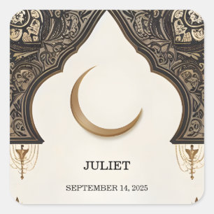 Islam Nikkah Arabisch Walima Muslimische Brautpart Quadratischer Aufkleber