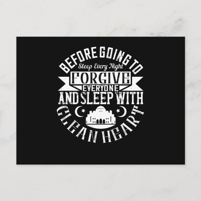 Islam - Vergib allen und schlafe mit sauberem Herz Postkarte (Vorderseite)