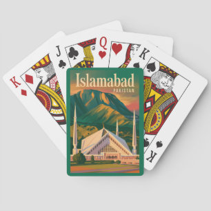 Islamabad Pakistan Faisal-Moschee Illustration Spielkarten