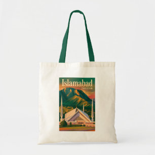 Islamabad Pakistan Faisal-Moschee Illustration Tragetasche