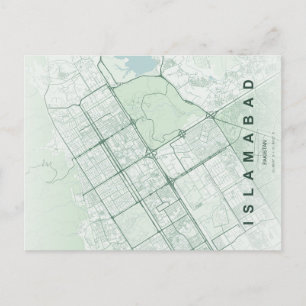 Islamabad Pakistan Karte Minimale Postkarte