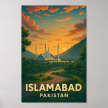Islamabad Pakistan Vintage Reiseposter